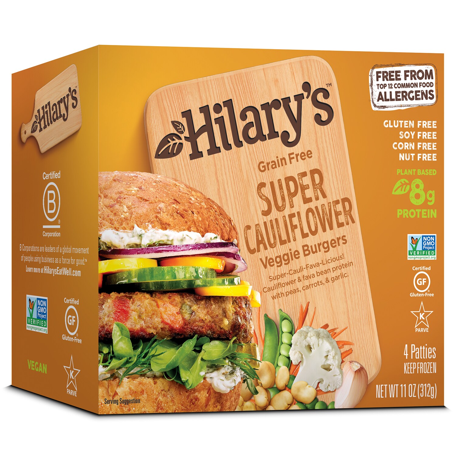 Hilary's Eat Well Grain Free Super Cauliflower Veggie Burgers