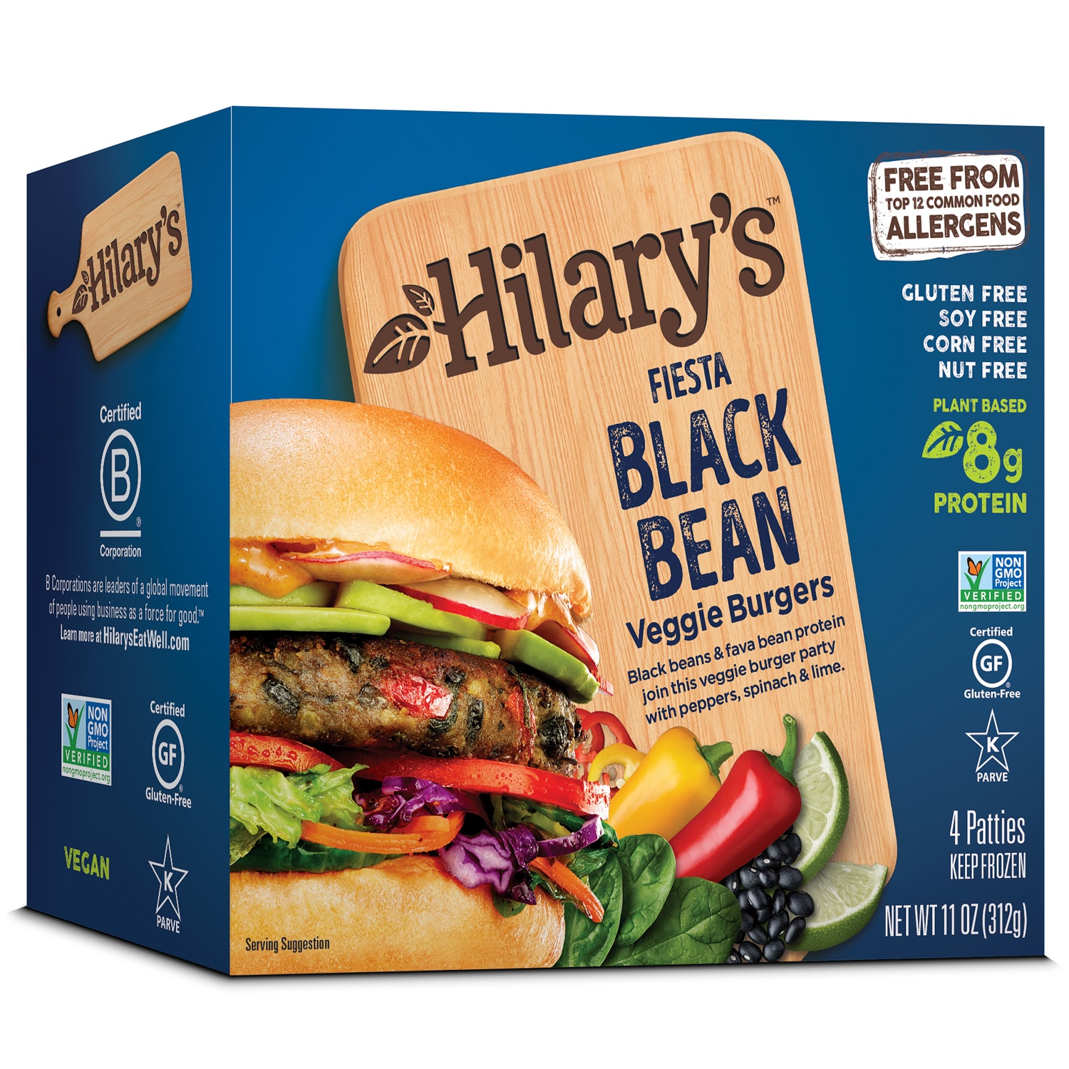 Hilary's Eat Well Fiesta Black Bean Veggie Burgers