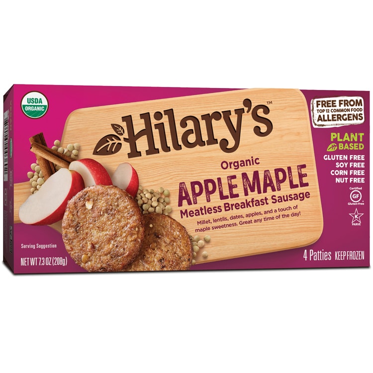 Hilary's Eat Well Organic Meatless Breakfast Sausage, Apple Maple