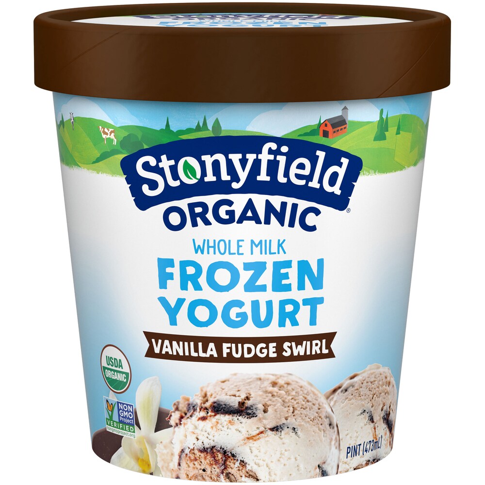 Stonyfield Organic Whole Milk Frozen Yogurt, Vanilla Fudge Swirl