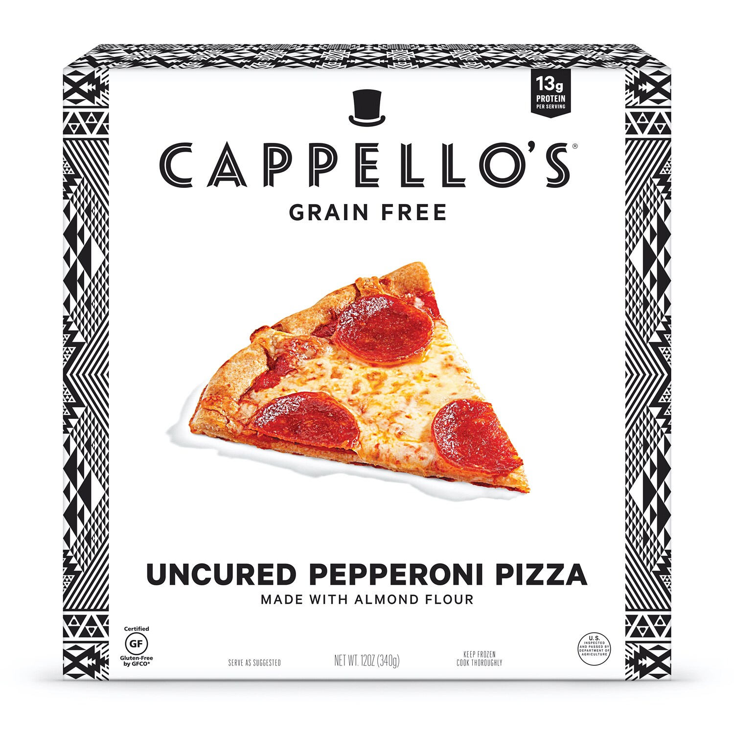 Cappello's Almond Flour Uncured Pepperoni Pizza, Frozen