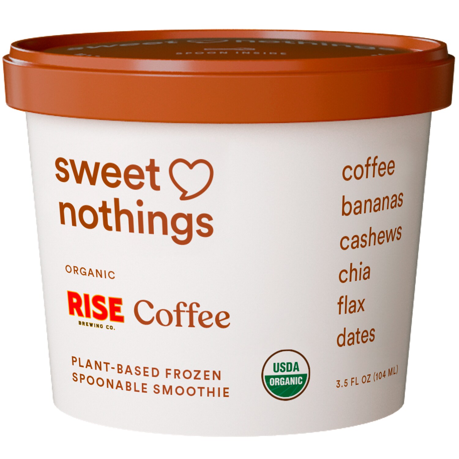 Sweet Nothings Organic Spoonable Smoothie Cup, RISE Coffee, Frozen