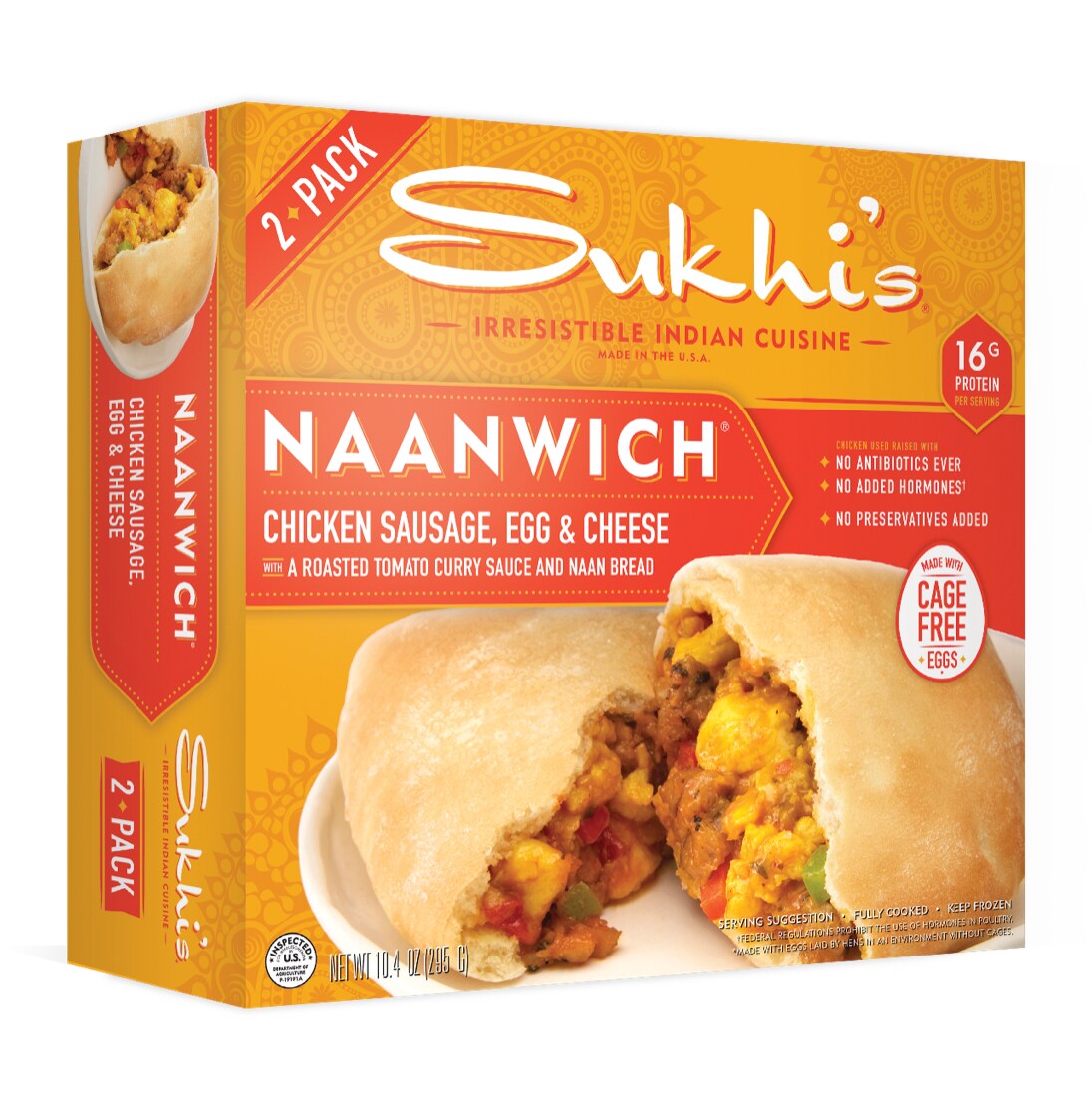 Sukhi's Breakfast Naanwich, Chicken Sausage, Egg & Cheese