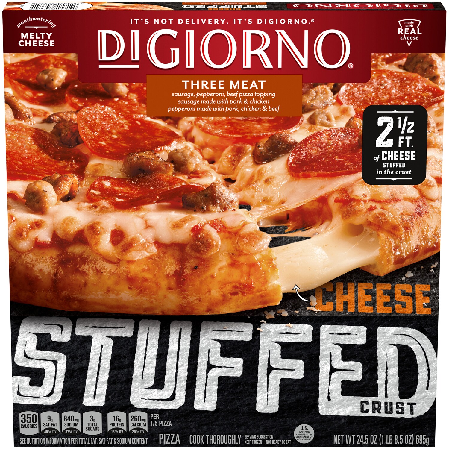 DiGiorno Cheese Stuffed Crust Pizza, Three Meat