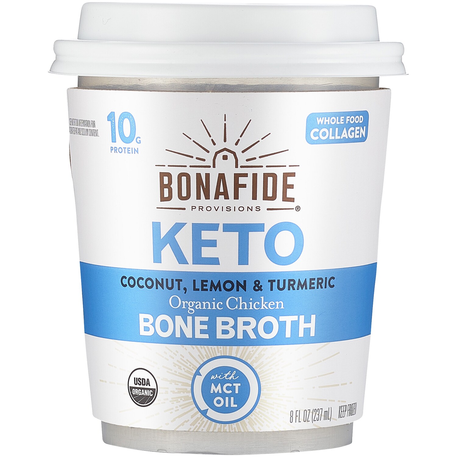 Bonafide Provisions Keto Organic Chicken Bone Broth, Coconut, Lemon & Turmeric, Frozen