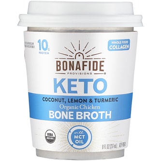 Bonafide Provisions Keto Organic Chicken Bone Broth, Coconut, Lemon & Turmeric, Frozen