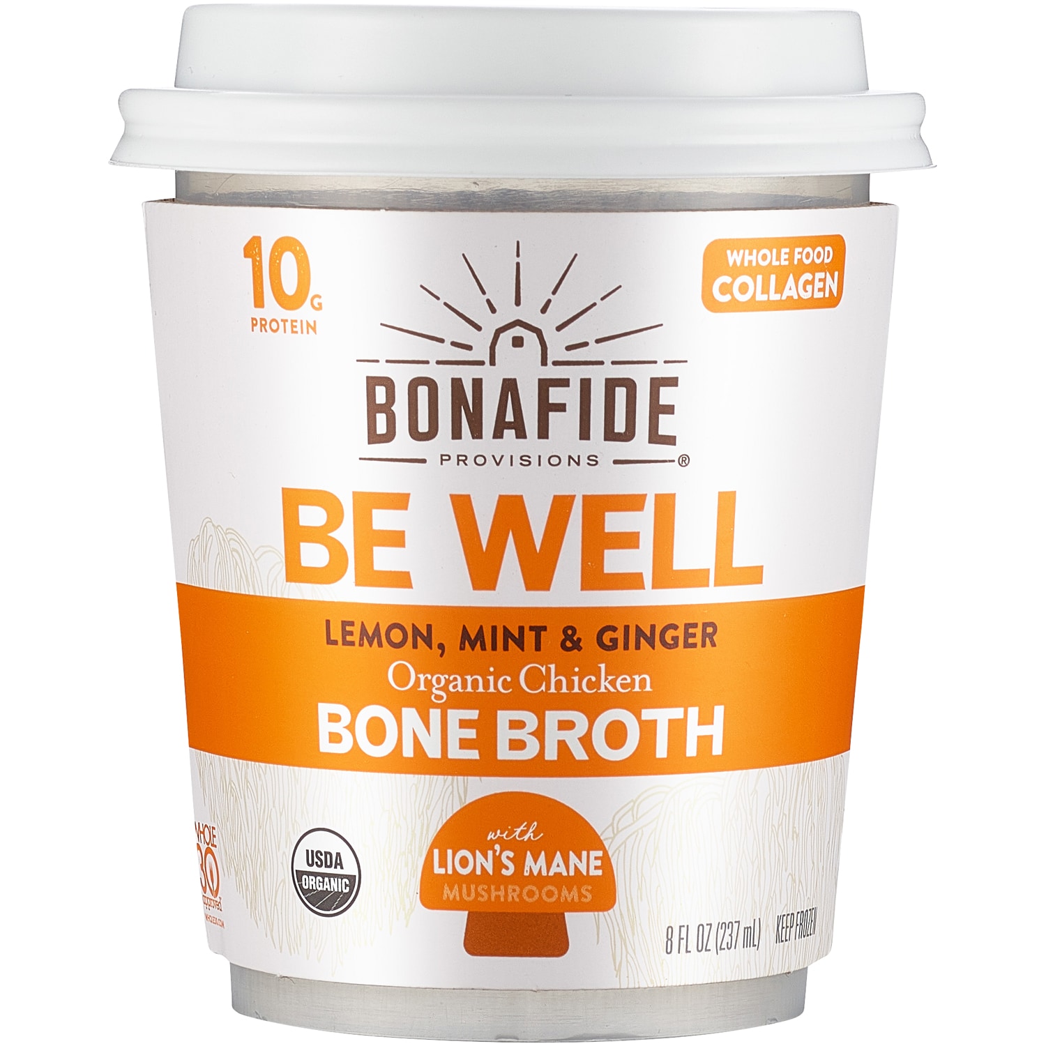 Bonafide Provisions Be Well Organic Chicken Bone Broth, Lemon, Mint & Ginger, Frozen