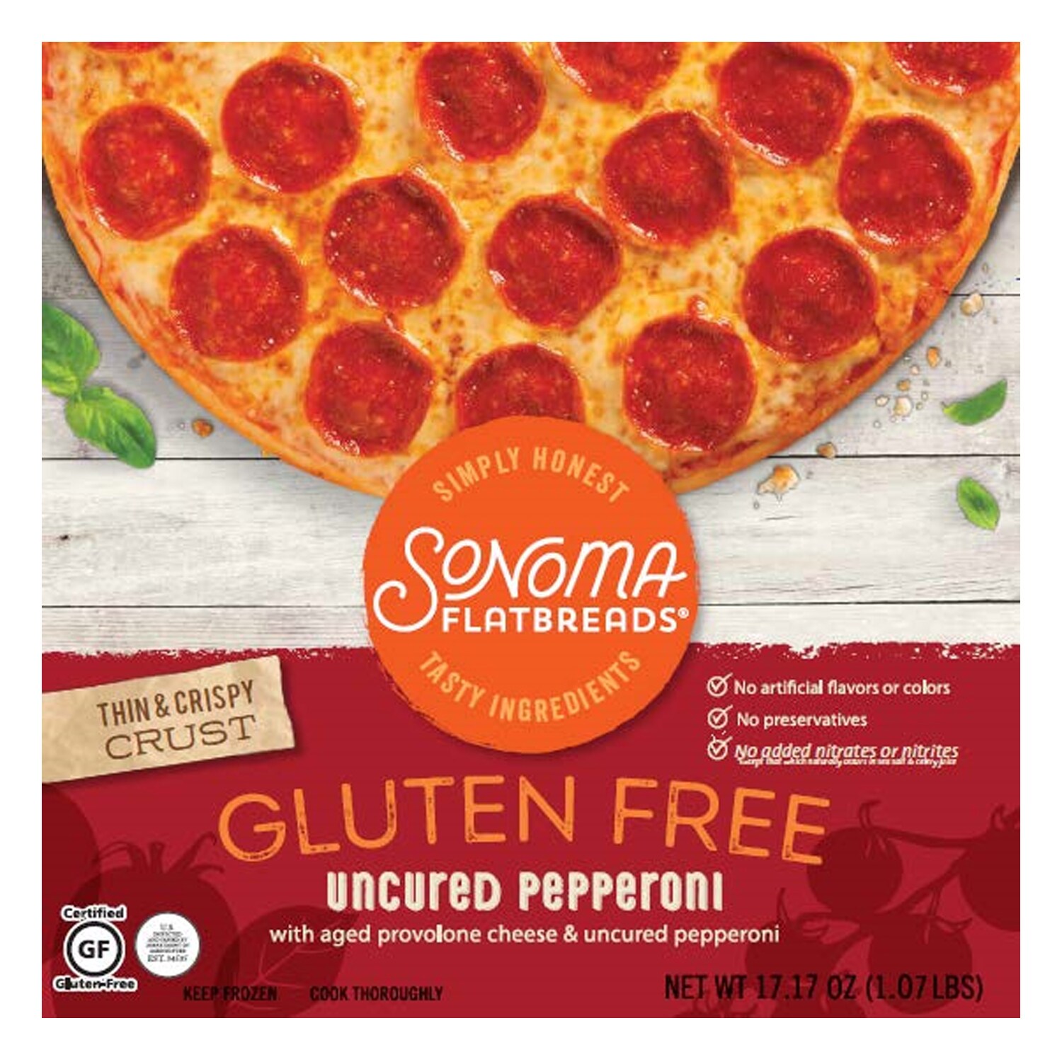 Sonoma Flatbreads Gluten Free Pizza, Uncured Pepperoni