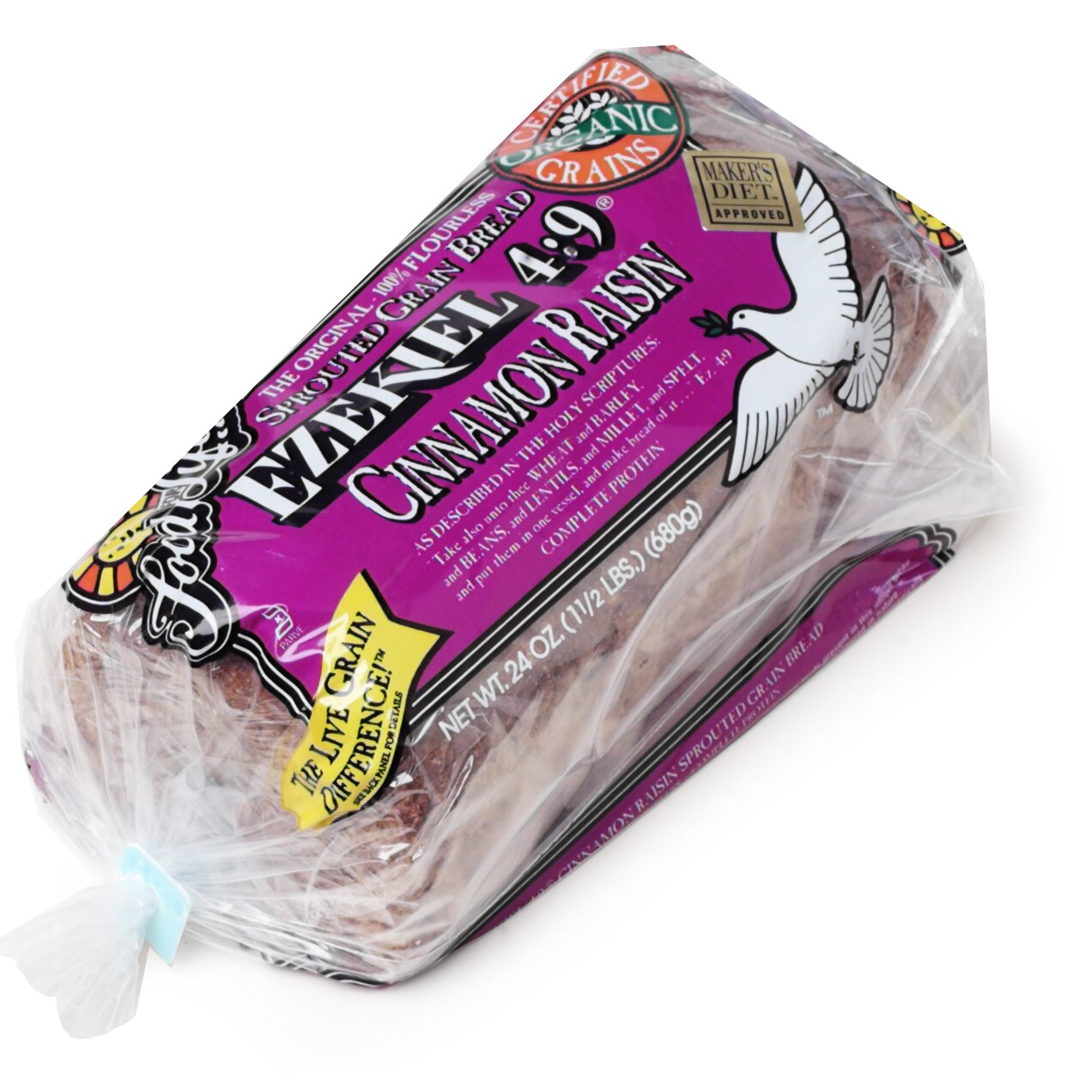Food For Life Ezekiel 4:9 Cinnamon Raisin Sprouted Grain Bread, Frozen