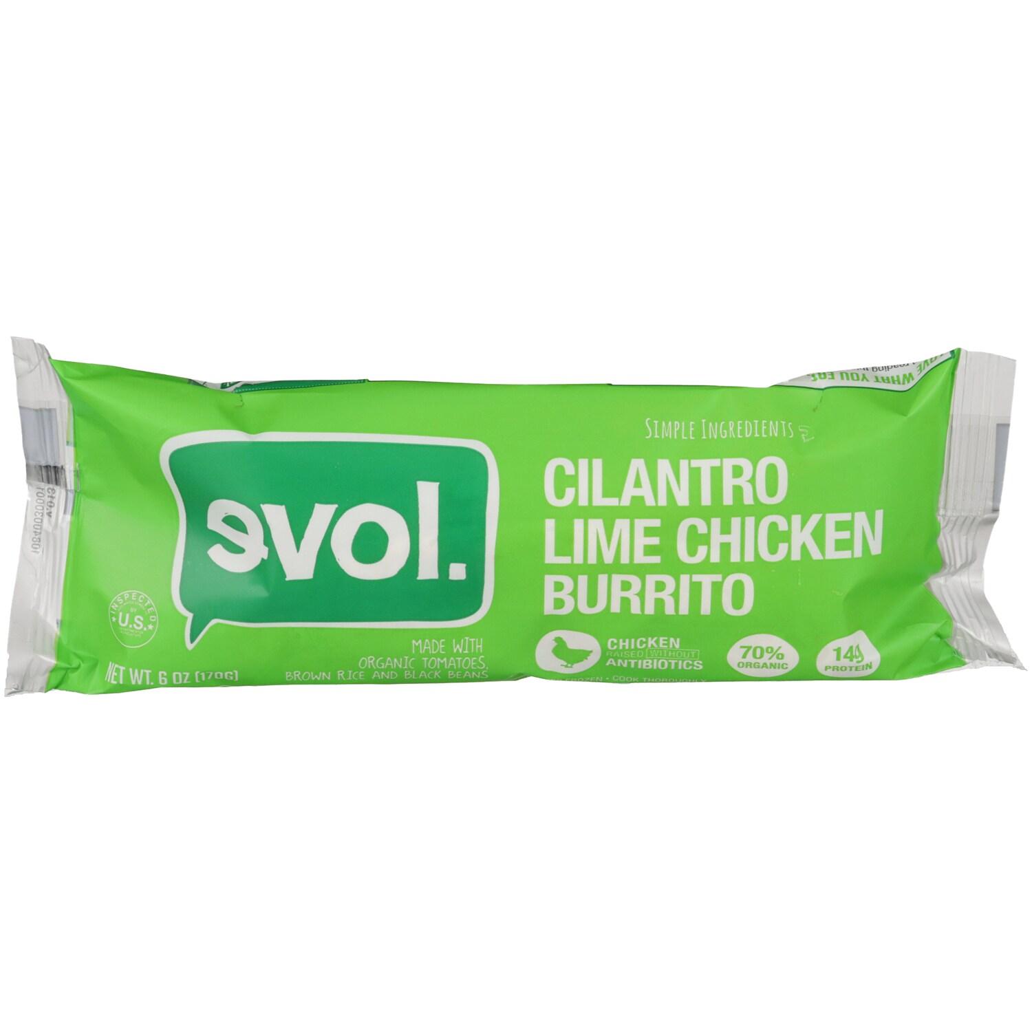 Evol Burrito, Cilantro Lime Chicken, Frozen