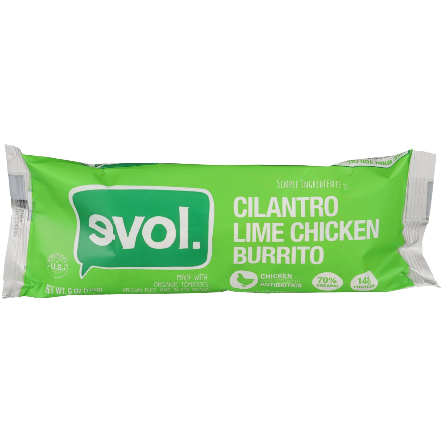 Evol Burrito, Cilantro Lime Chicken, Frozen