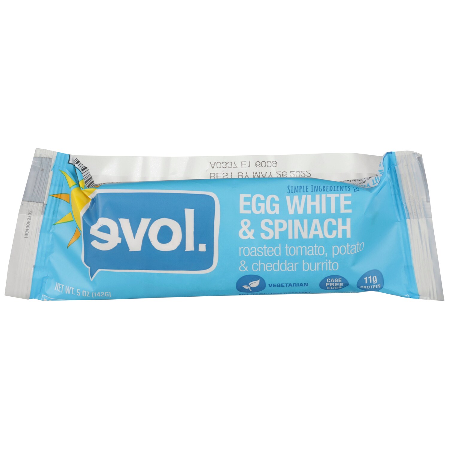 Evol Vegetarian Burrito, Egg White & Spinach, Frozen