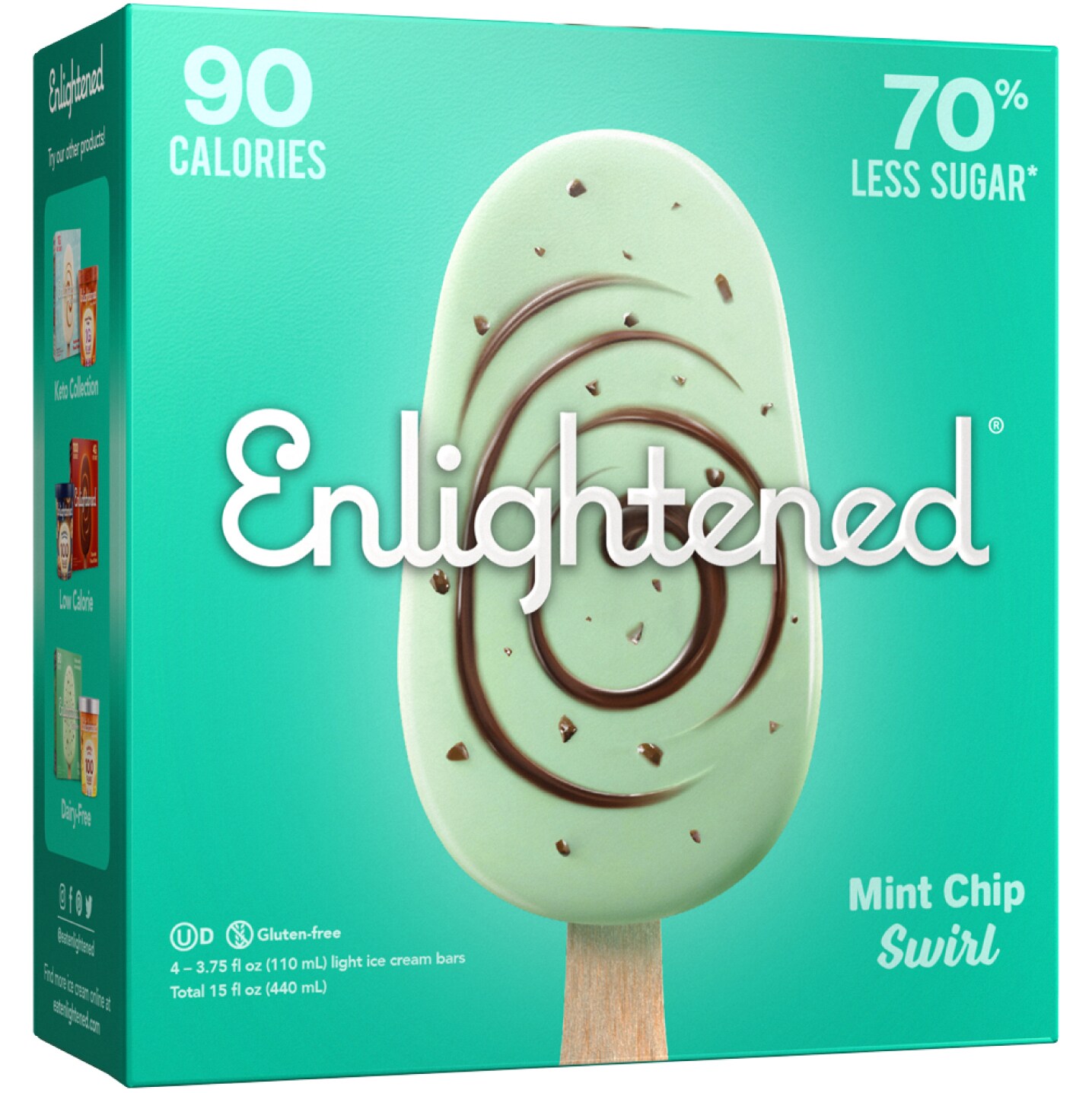 Enlightened Low-Fat Ice Cream Bars, Mint Chip Swirl