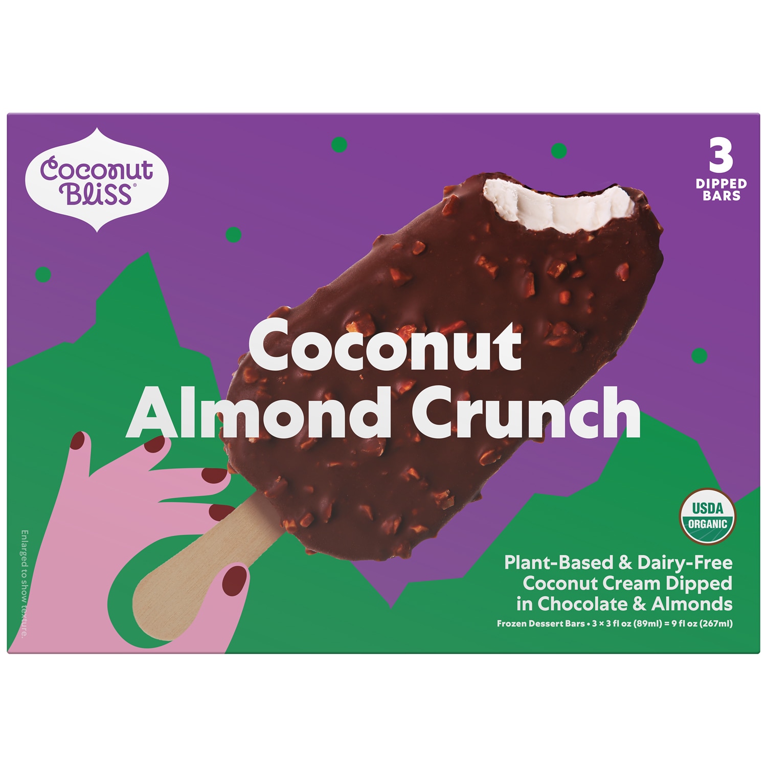 Coconut Bliss Organic Non-Dairy Frozen Dessert Bars, Coconut Almond Crunch