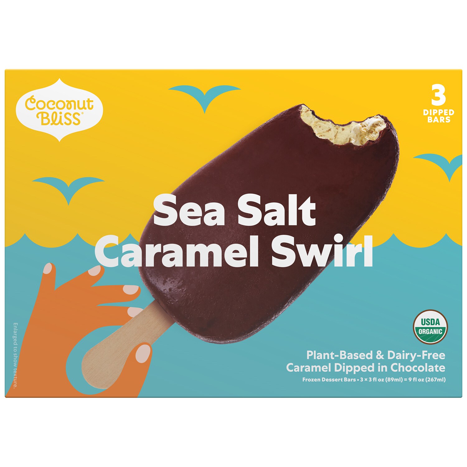 Coconut Bliss Organic Non-Dairy Frozen Dessert Bars, Sea Salt Caramel Swirl