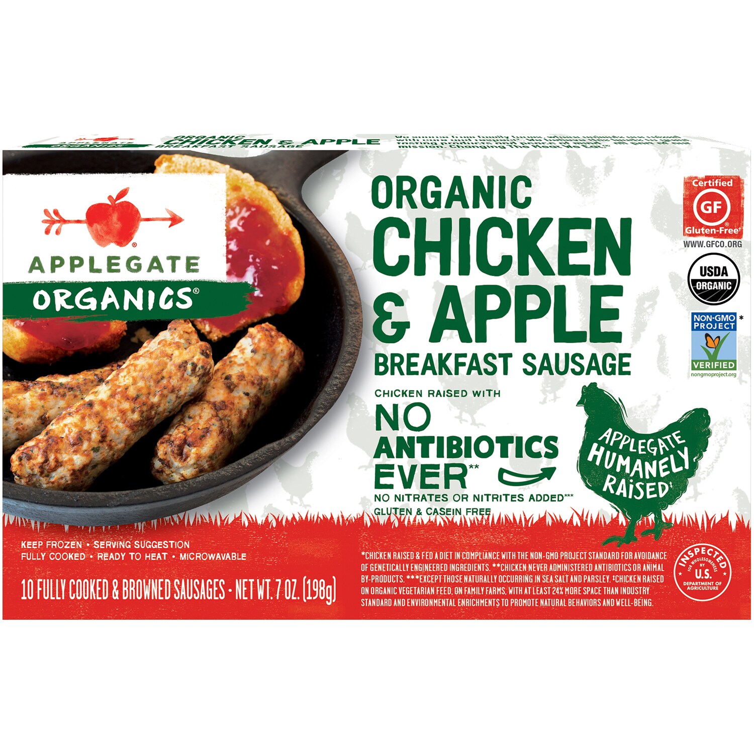 Applegate Organic Breakfast Sausage, Chicken & Apple