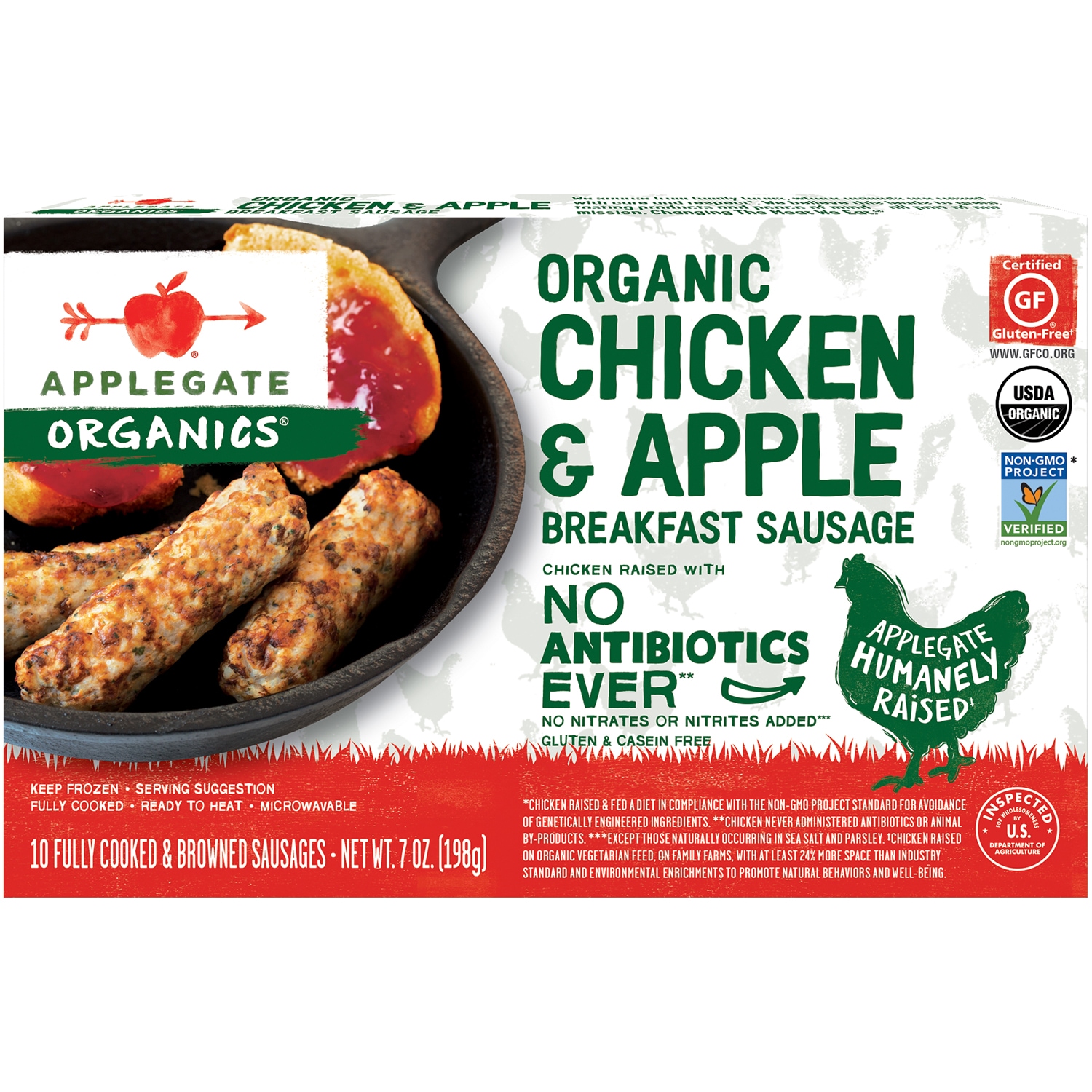 Applegate Organic Breakfast Sausage, Chicken & Apple