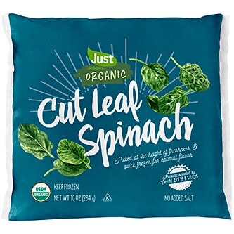 Just FreshDirect Organic Frozen Cut Leaf Spinach