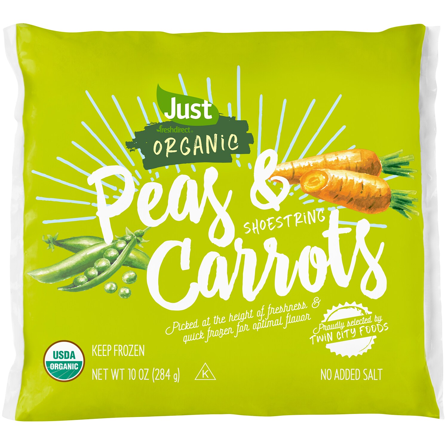 Just FreshDirect Organic Frozen Peas & Shoestring Carrots