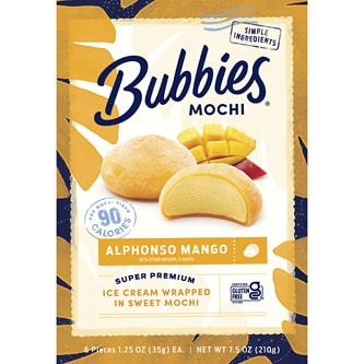 Bubbies Mochi Ice Cream, Alphonso Mango