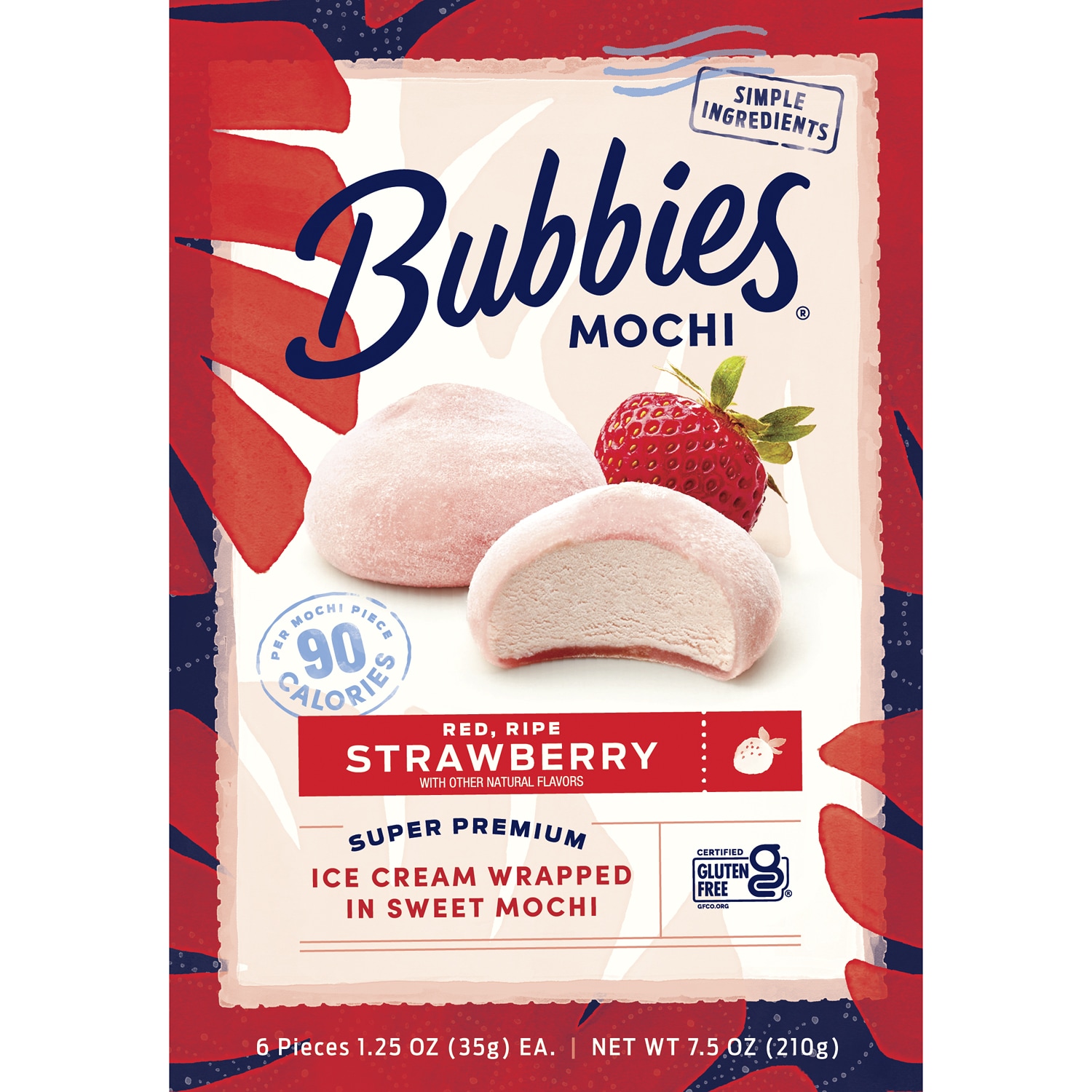 Bubbies Mochi Ice Cream, Strawberry