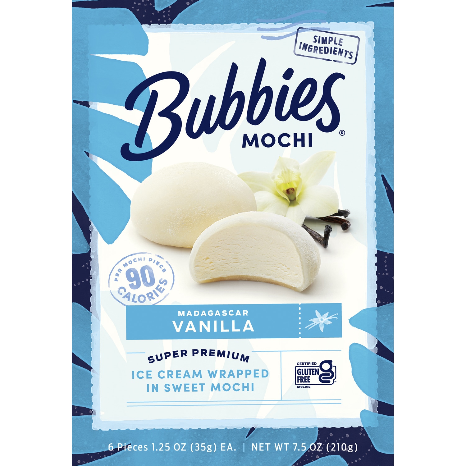 Bubbies Mochi Ice Cream, Madagascar Vanilla