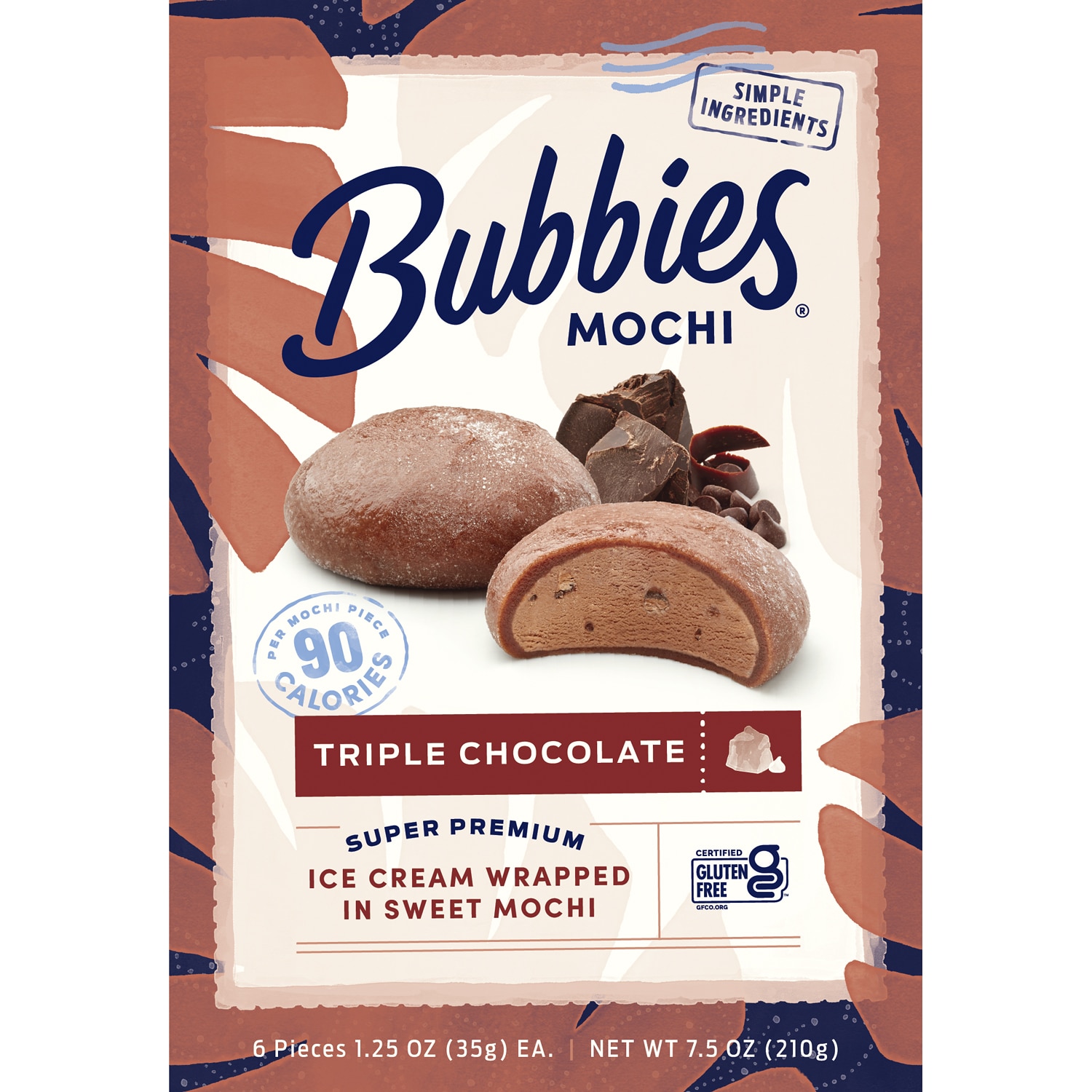 Bubbies Mochi Ice Cream, Triple Chocolate