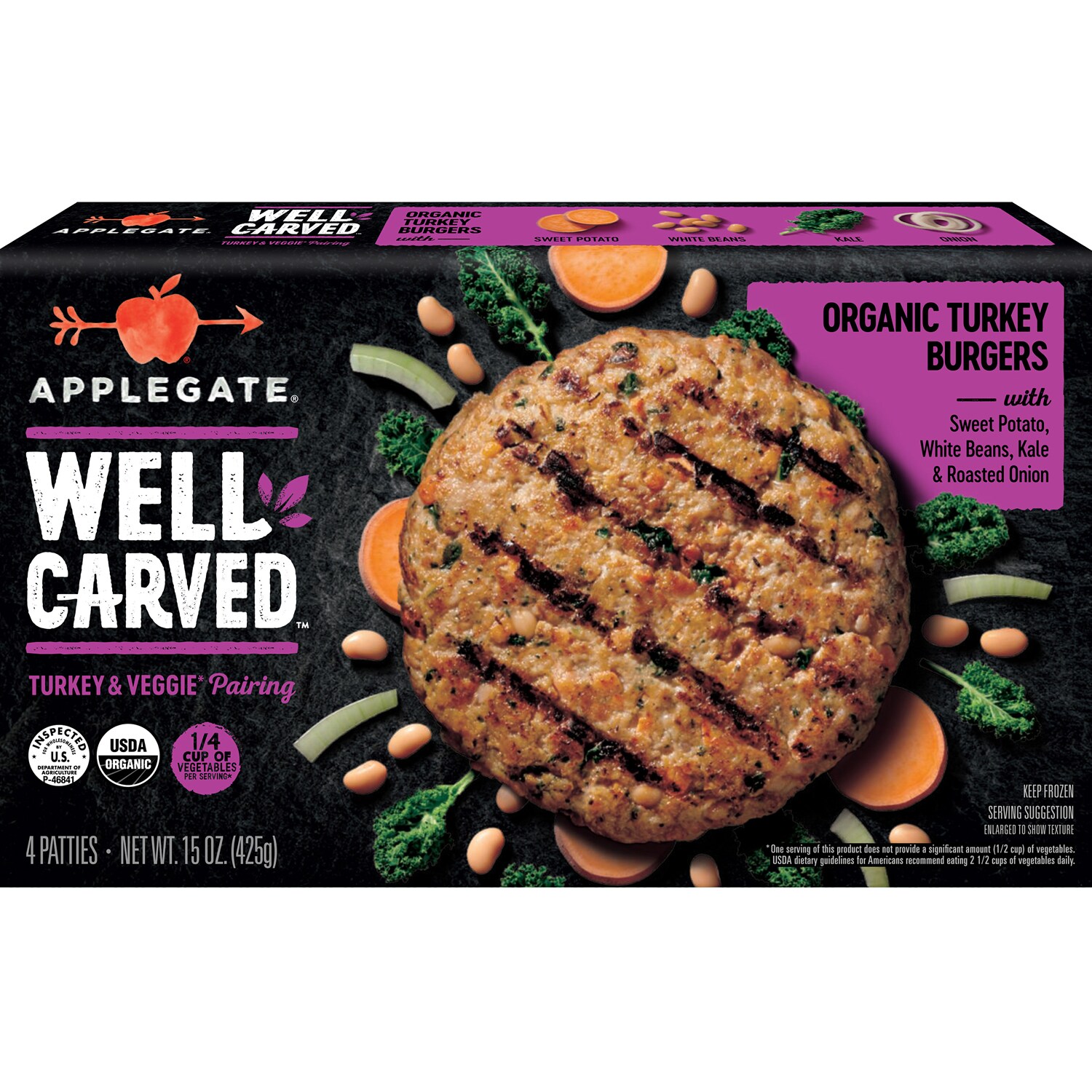 Applegate Well Carved Organic Turkey Burgers
