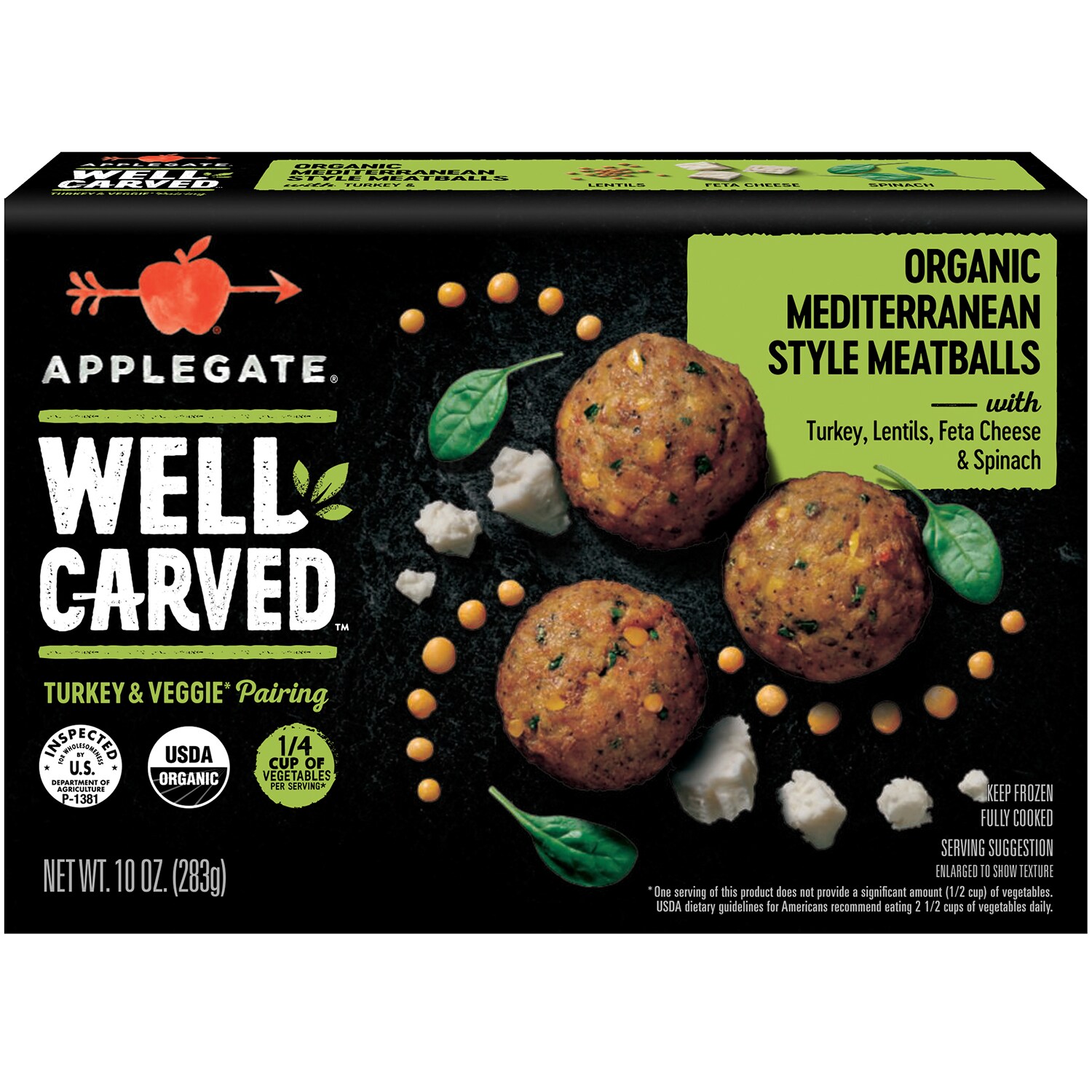 Applegate Well Carved Organic Mediterranean Style Meatballs
