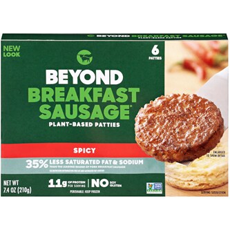 Beyond Meat Beyond Breakfast Sausage Plant-Based Patties, Spicy