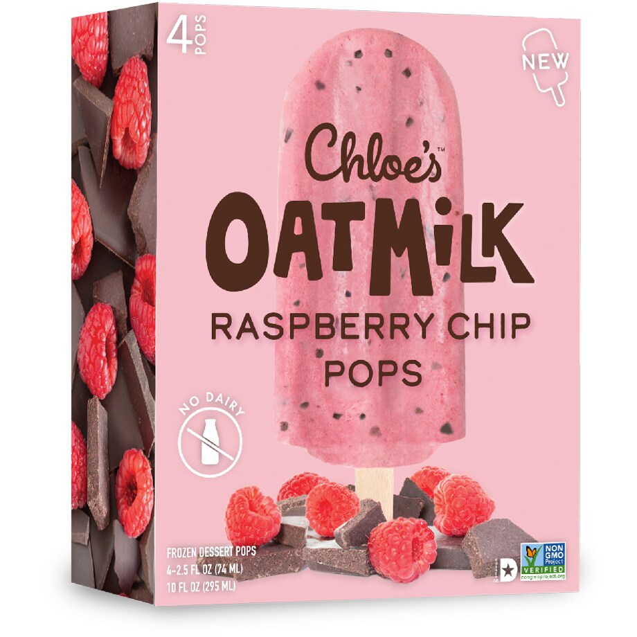 Chloe's Oatmilk Pops, Raspberry Chip