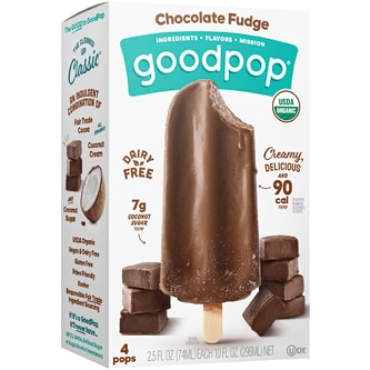 GoodPop Organic Frozen Pops, Chocolate Fudge