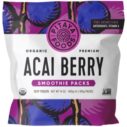 Pitaya Foods Organic Premium Smoothie Packs, Acai Berry, Frozen