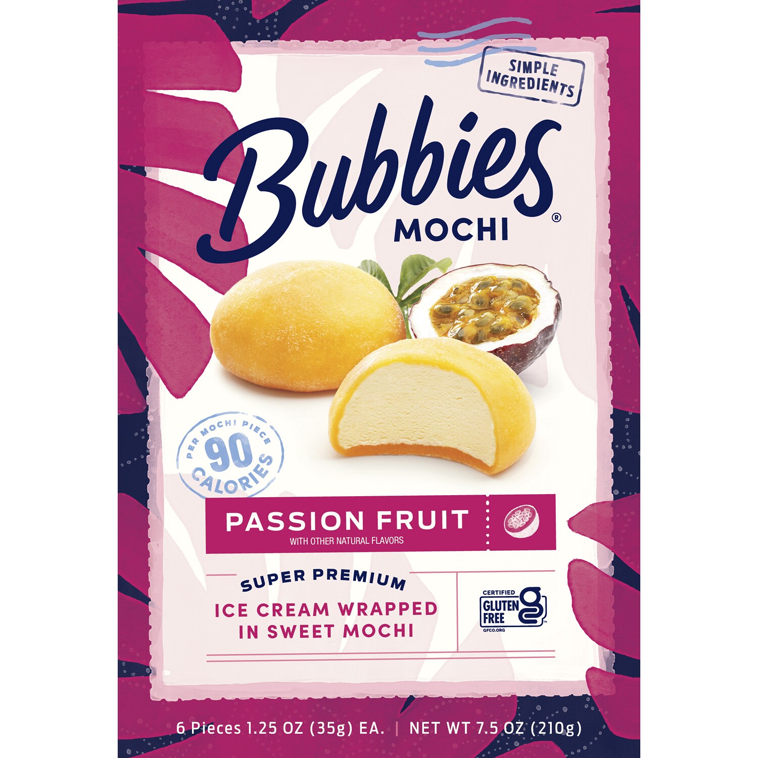 Bubbies Mochi Ice Cream, Passion Fruit