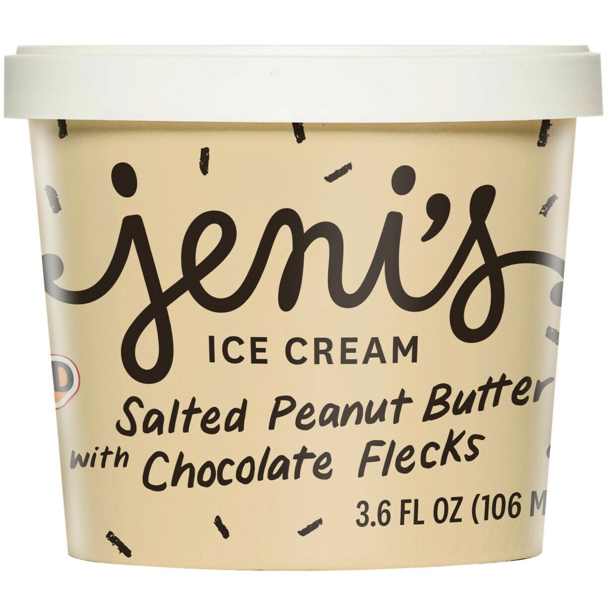 Jeni's Ice Cream Mini Cup, Salted Peanut Butter with Chocolate Flecks