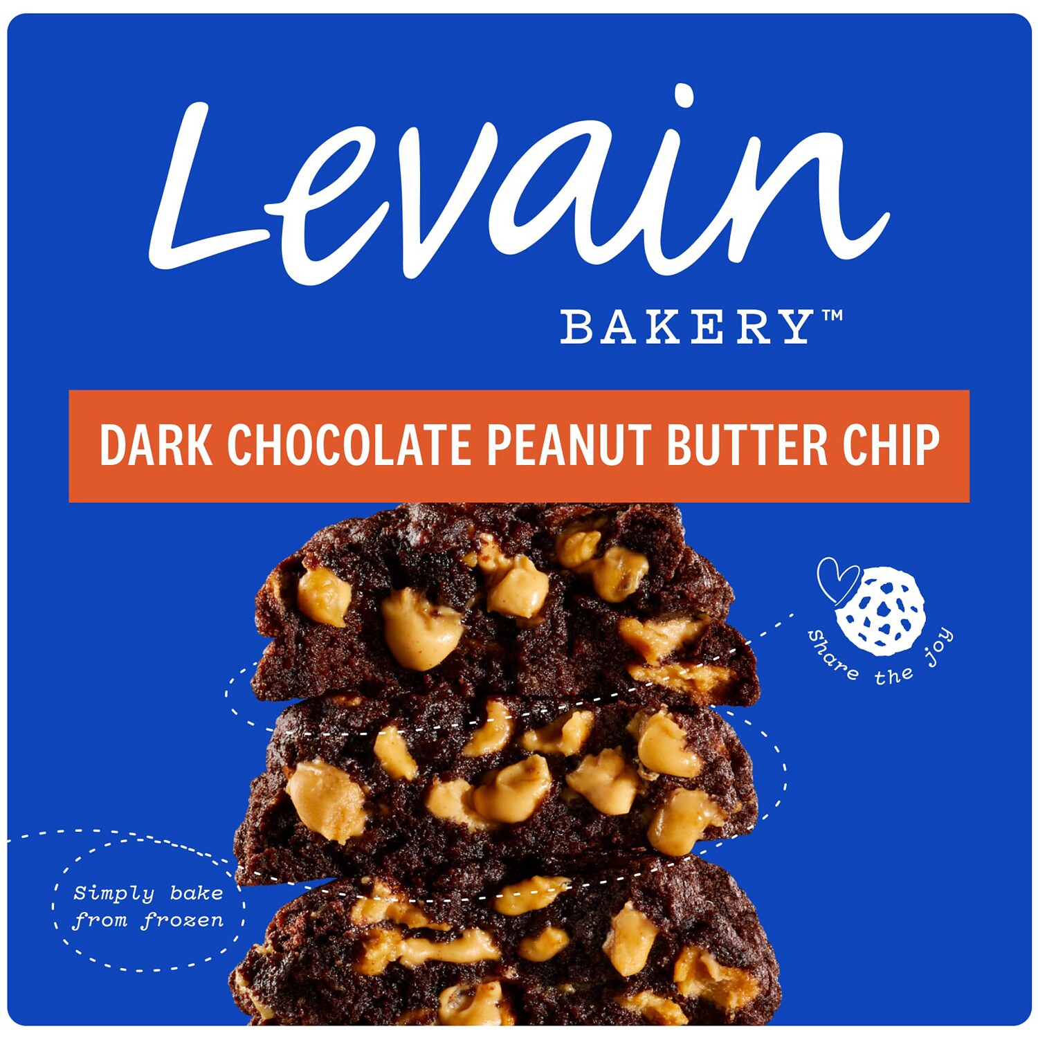 Levain Bakery Fully Baked Cookies, Dark Chocolate Peanut Butter Chip, Frozen