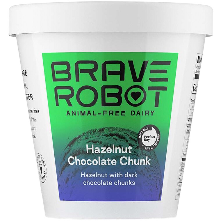 Brave Robot Animal-Free Dairy Ice Cream, Hazelnut Chocolate Chunk