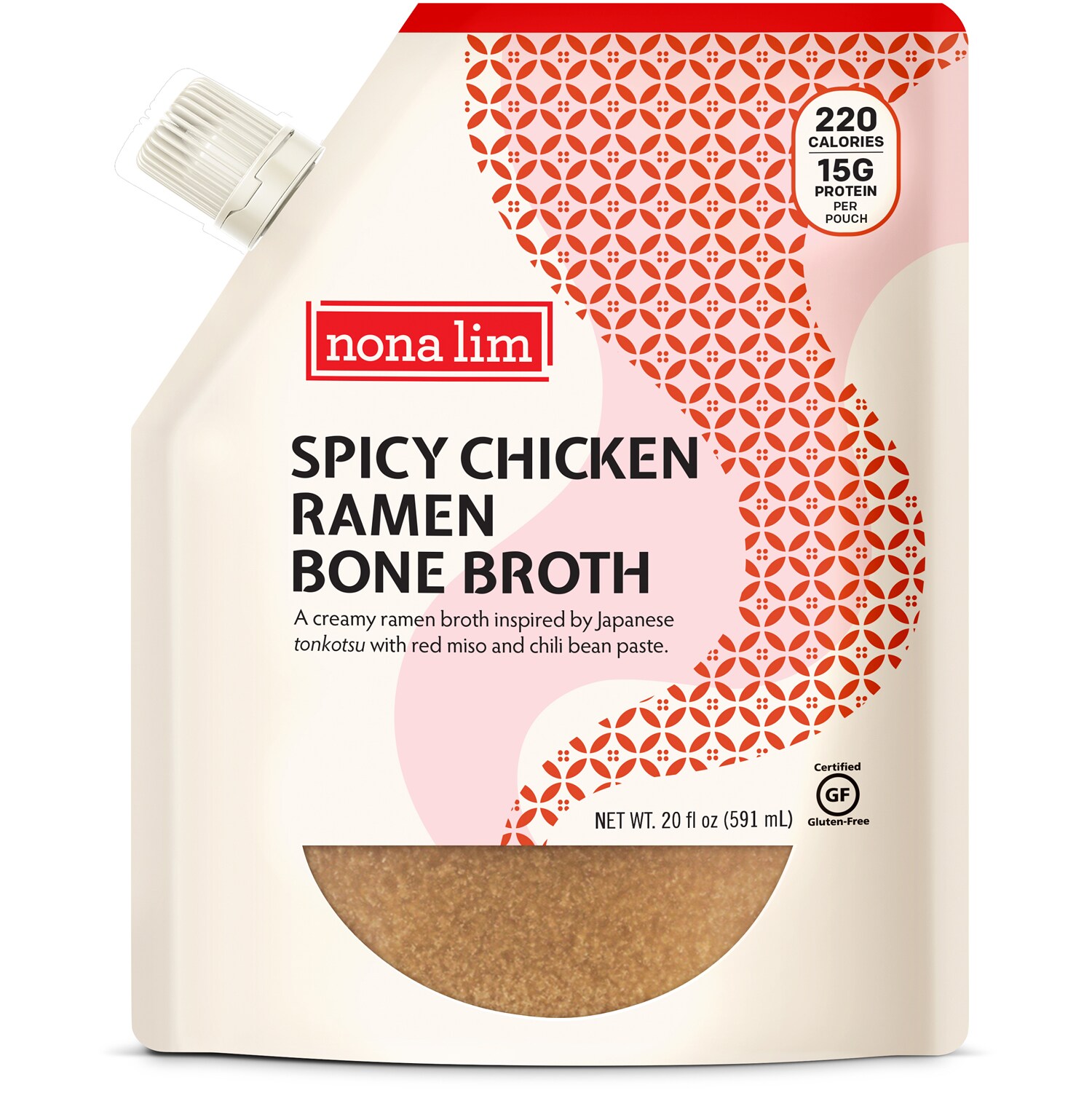 Nona Lim Bone Broth, Spicy Chicken Ramen, Frozen