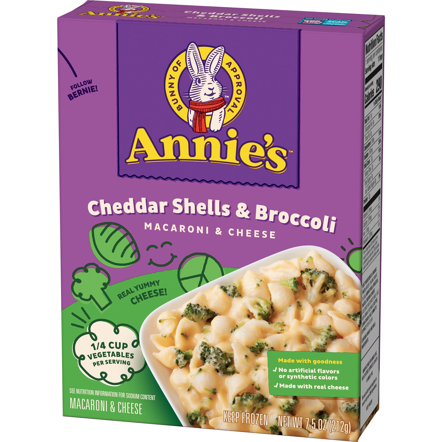 Annie's Macaroni & Cheese, Cheddar Shells & Broccoli, Frozen