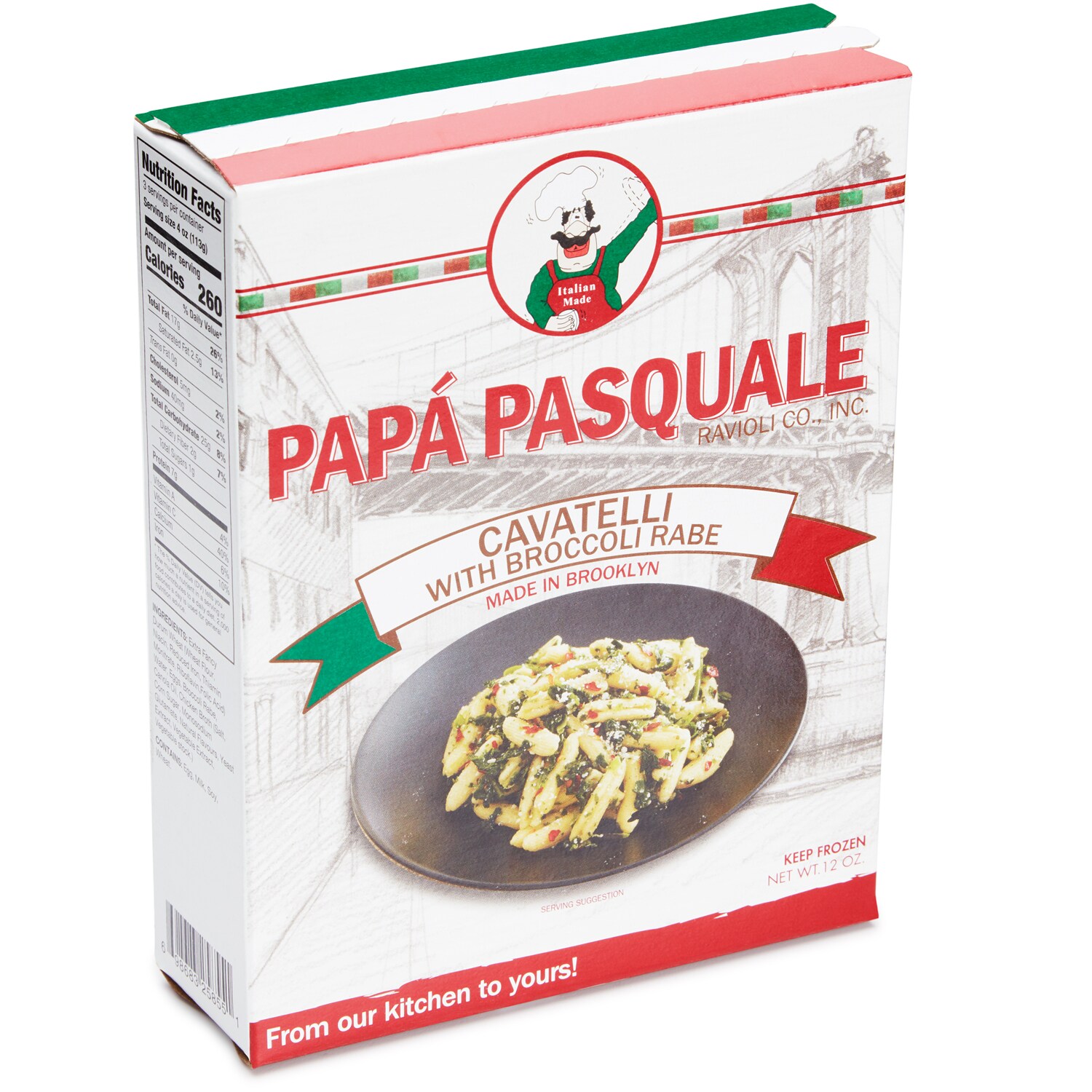 Papá Pasquale Cavatelli with Broccoli Rabe, Frozen