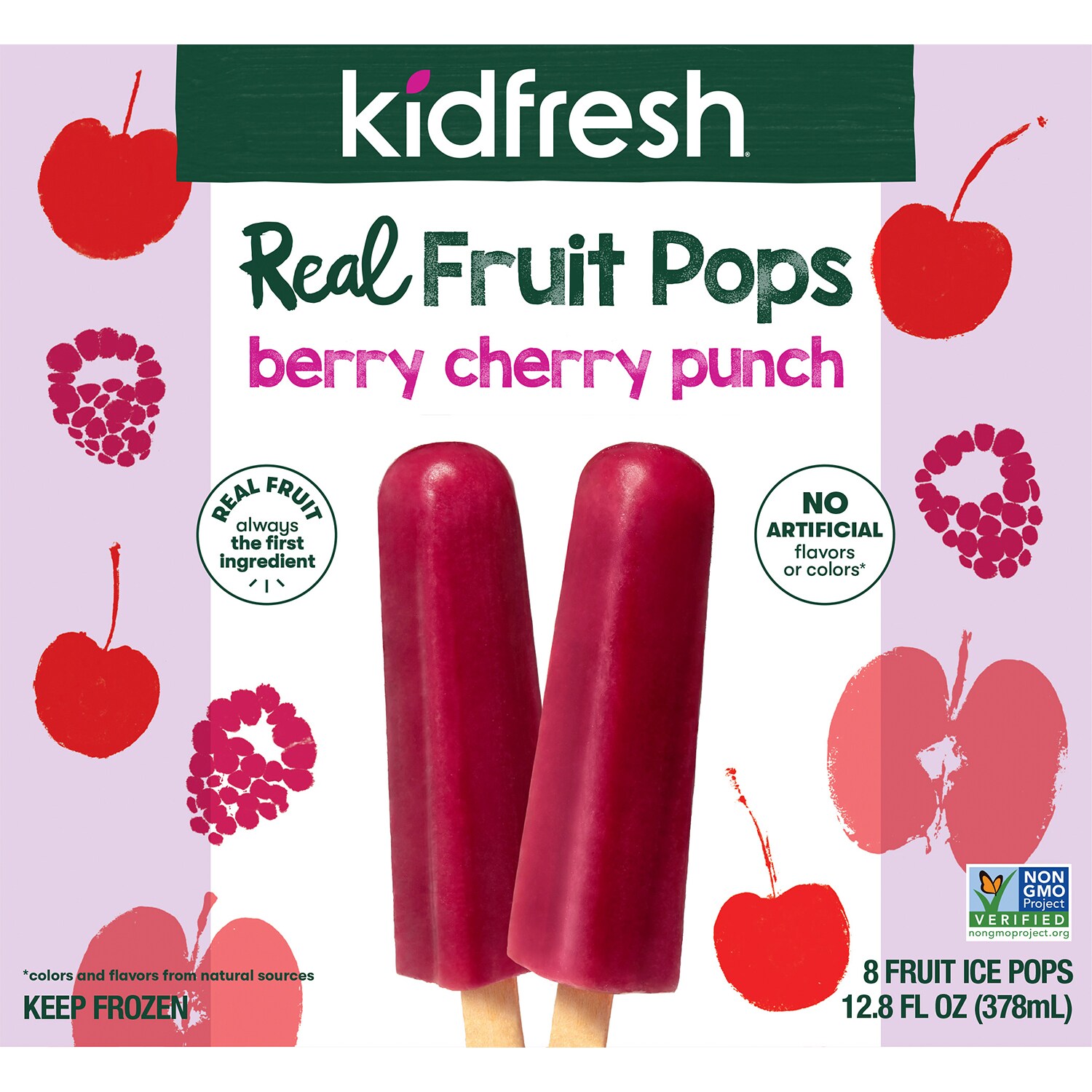 Kidfresh Real Fruit Ice Pops, Berry Cherry Punch 