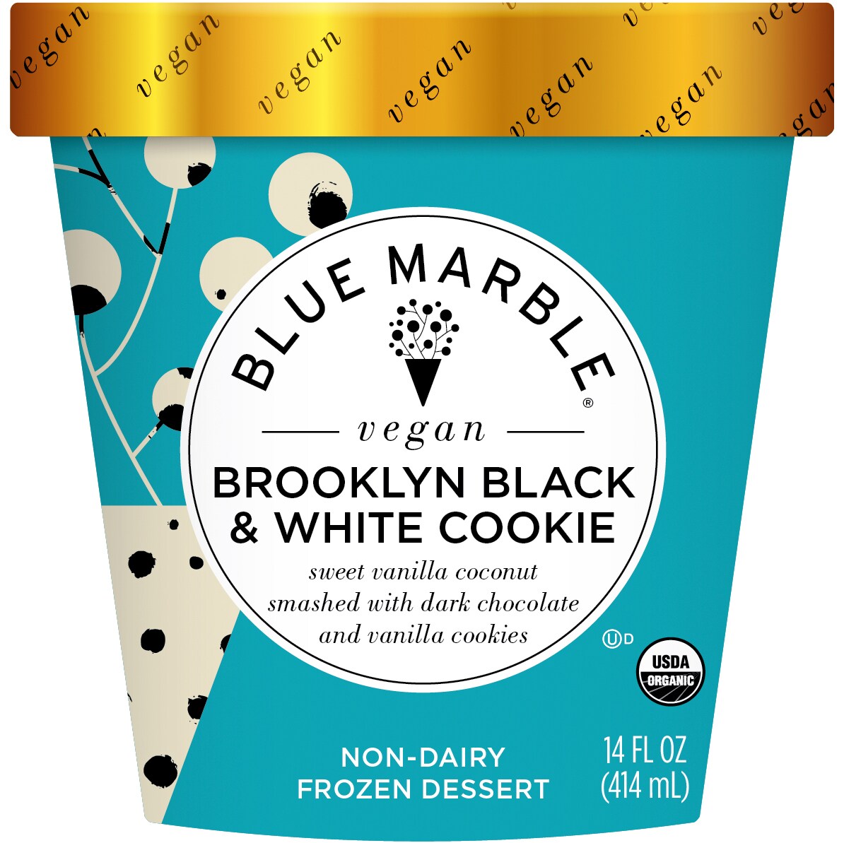 Blue Marble Organic Vegan Ice Cream, Brooklyn Black & White Cookie