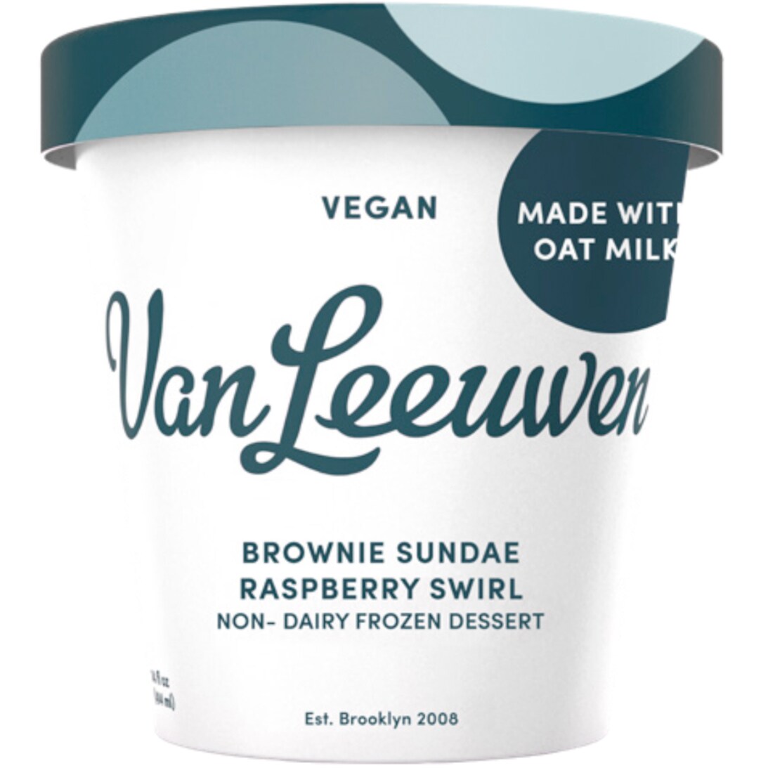 Van Leeuwen Vegan Oat Milk Ice Cream, Brownie Sundae Raspberry Swirl