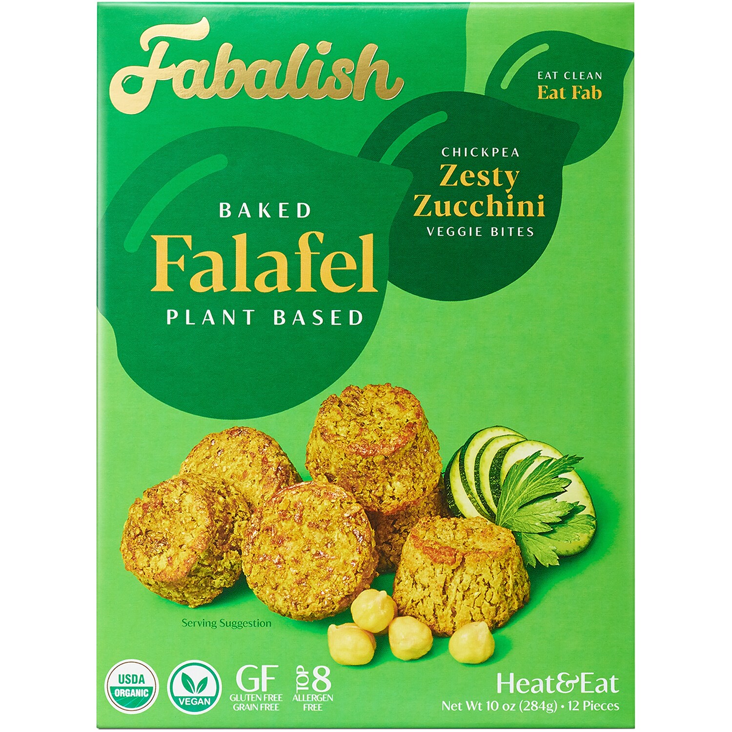 Fabalish Organic Baked Falafel Bites, Zesty Zucchini