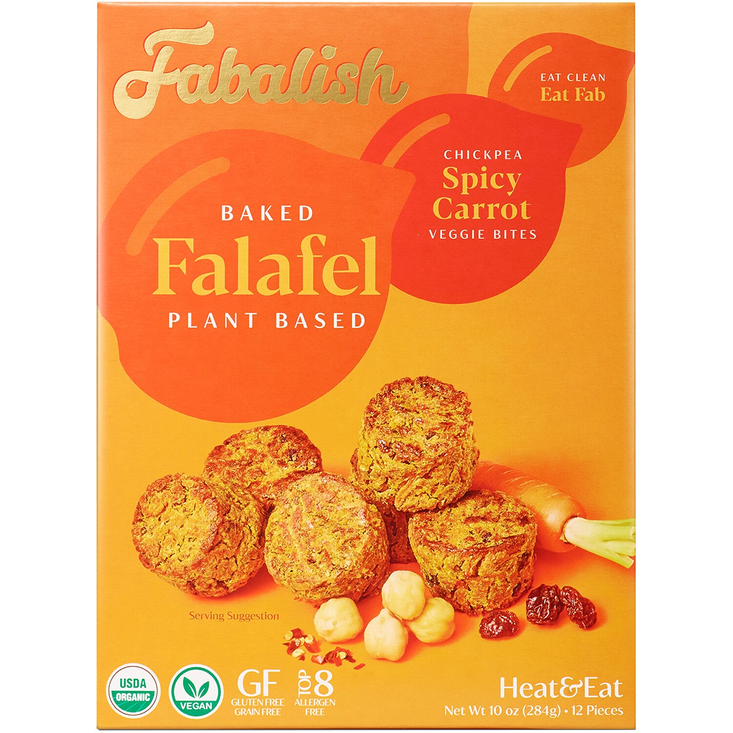 Fabalish Organic Baked Falafel Bites, Spicy Carrot