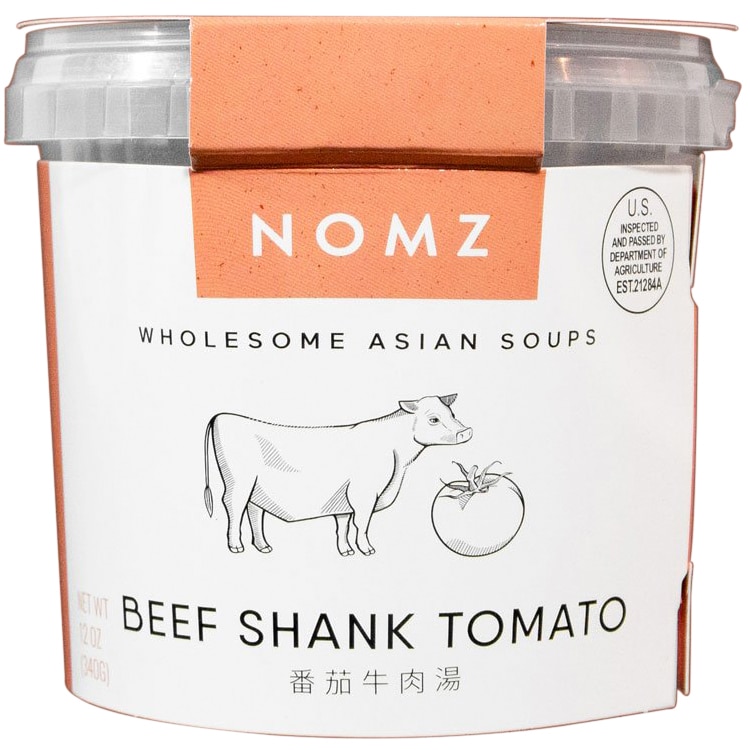 Nomz Wholesome Asian Soups, Beef Shank Tomato, Frozen