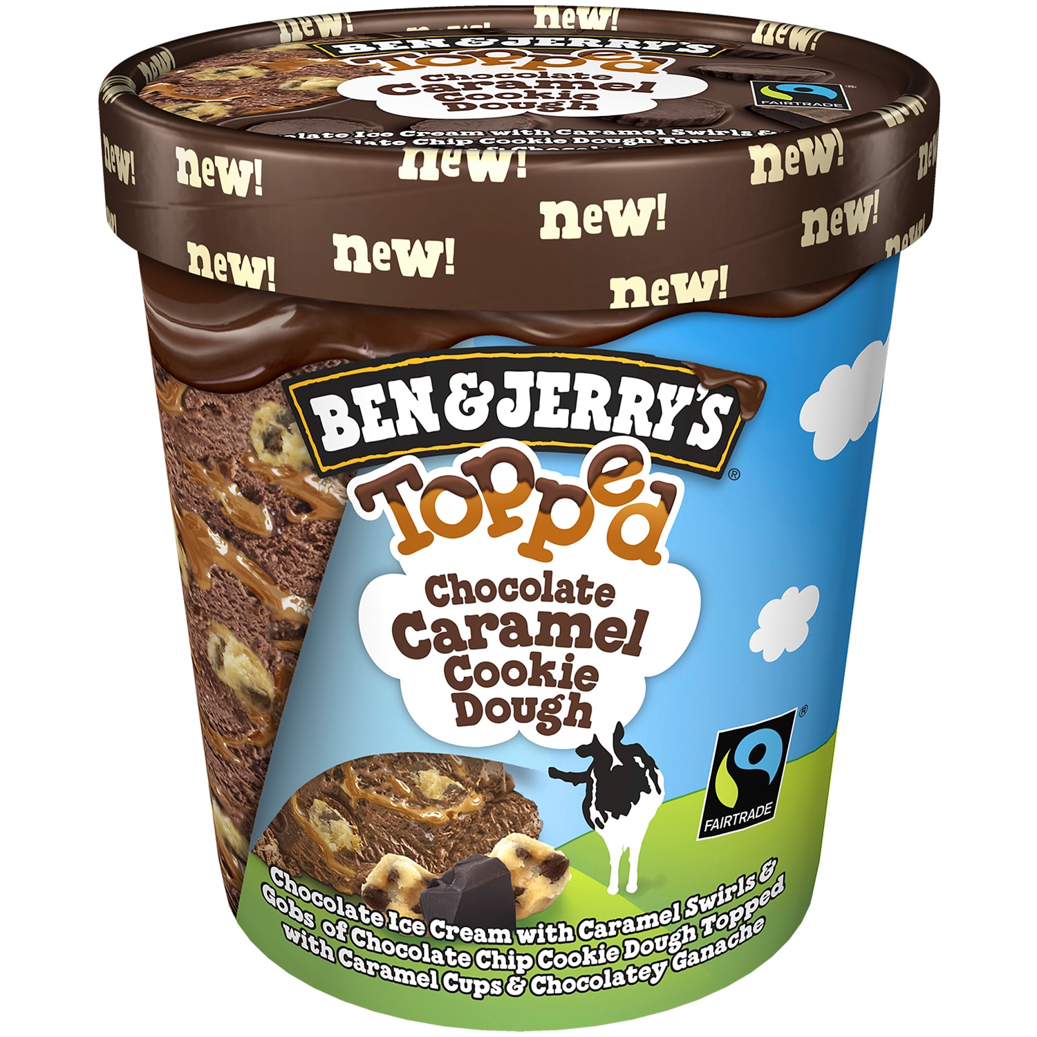 Ben & Jerry's Topped Ice Cream, Chocolate Caramel Cookie Dough