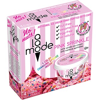A La Mode Artisanal Ice Cream Mini Cups, Pink Sprinkle