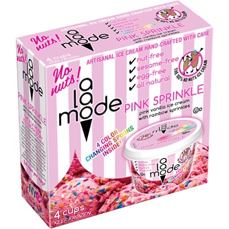 A La Mode Artisanal Ice Cream Mini Cups, Pink Sprinkle