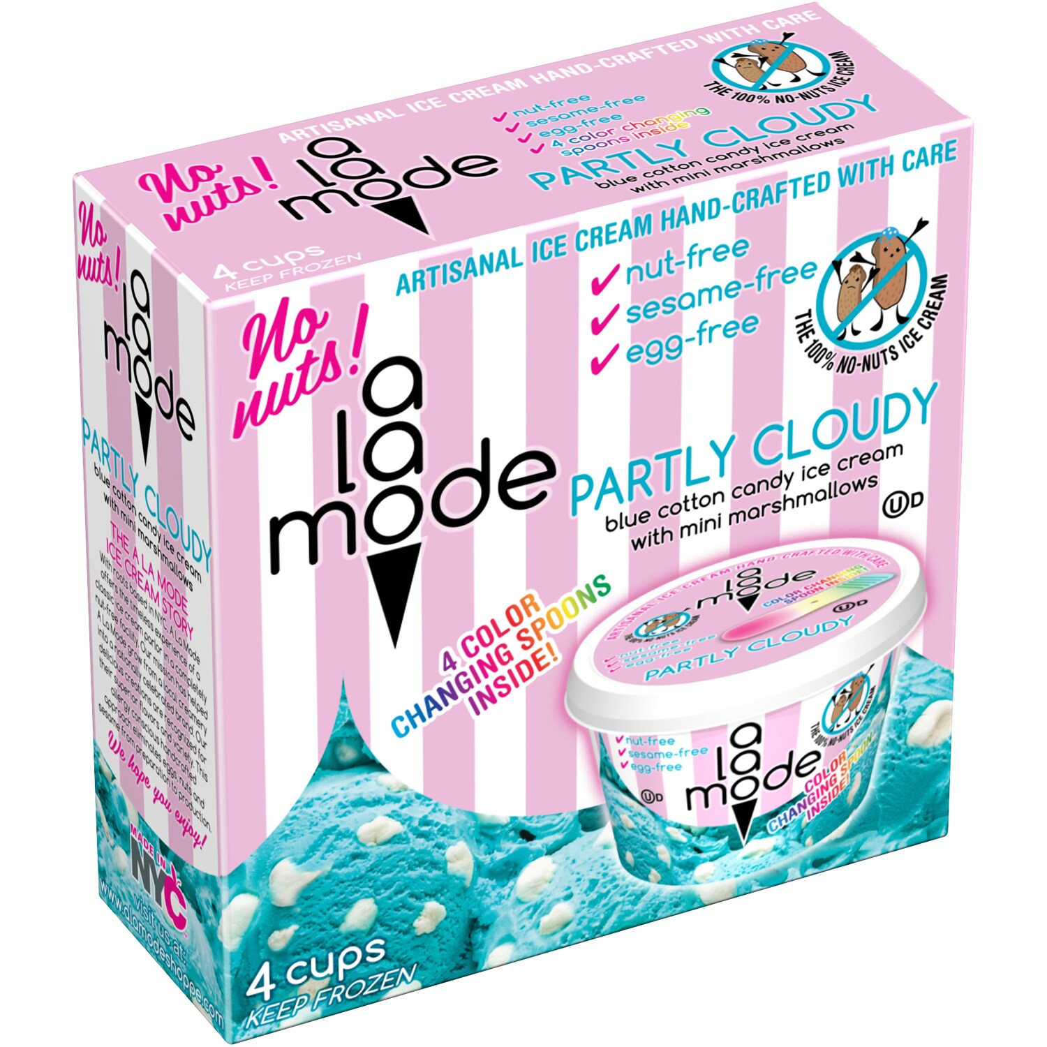 A La Mode Artisanal Ice Cream Mini Cups, Partly Cloudy